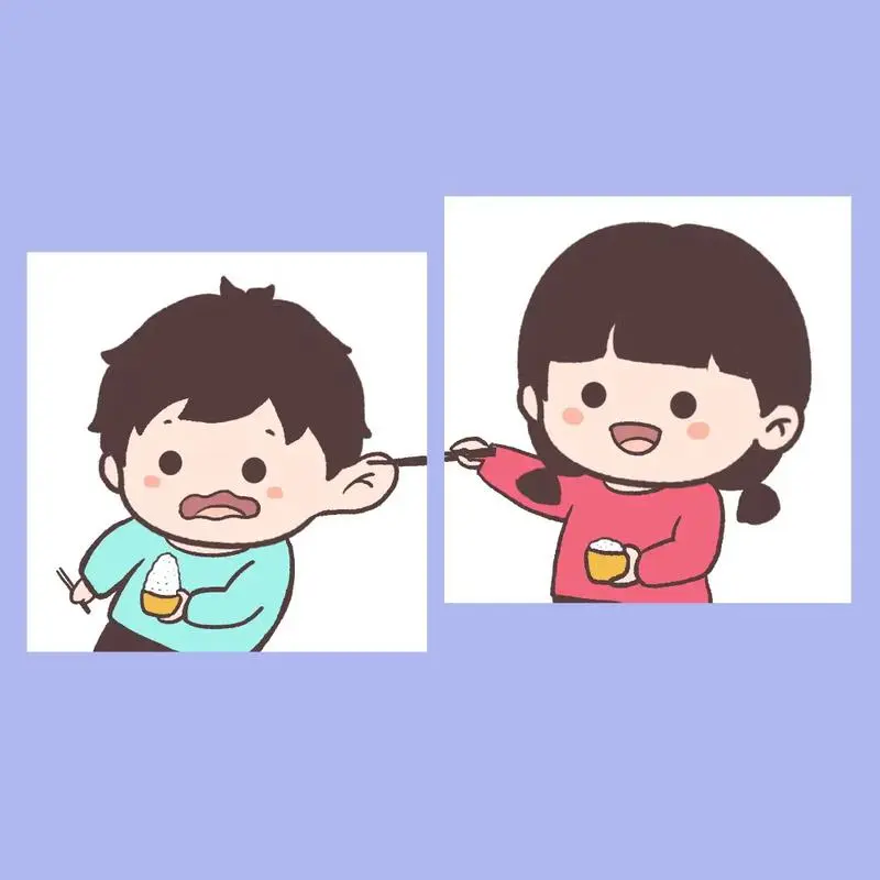 情侣头像#情侣头像一男一女分开图片#可爱q版人物#搞-抖音