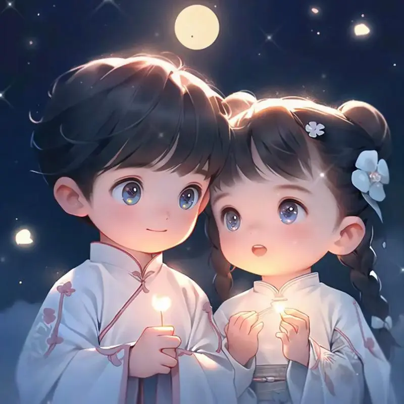 q版古人情头.#超甜情侣头像#古风#好看的情头#治愈世-抖音